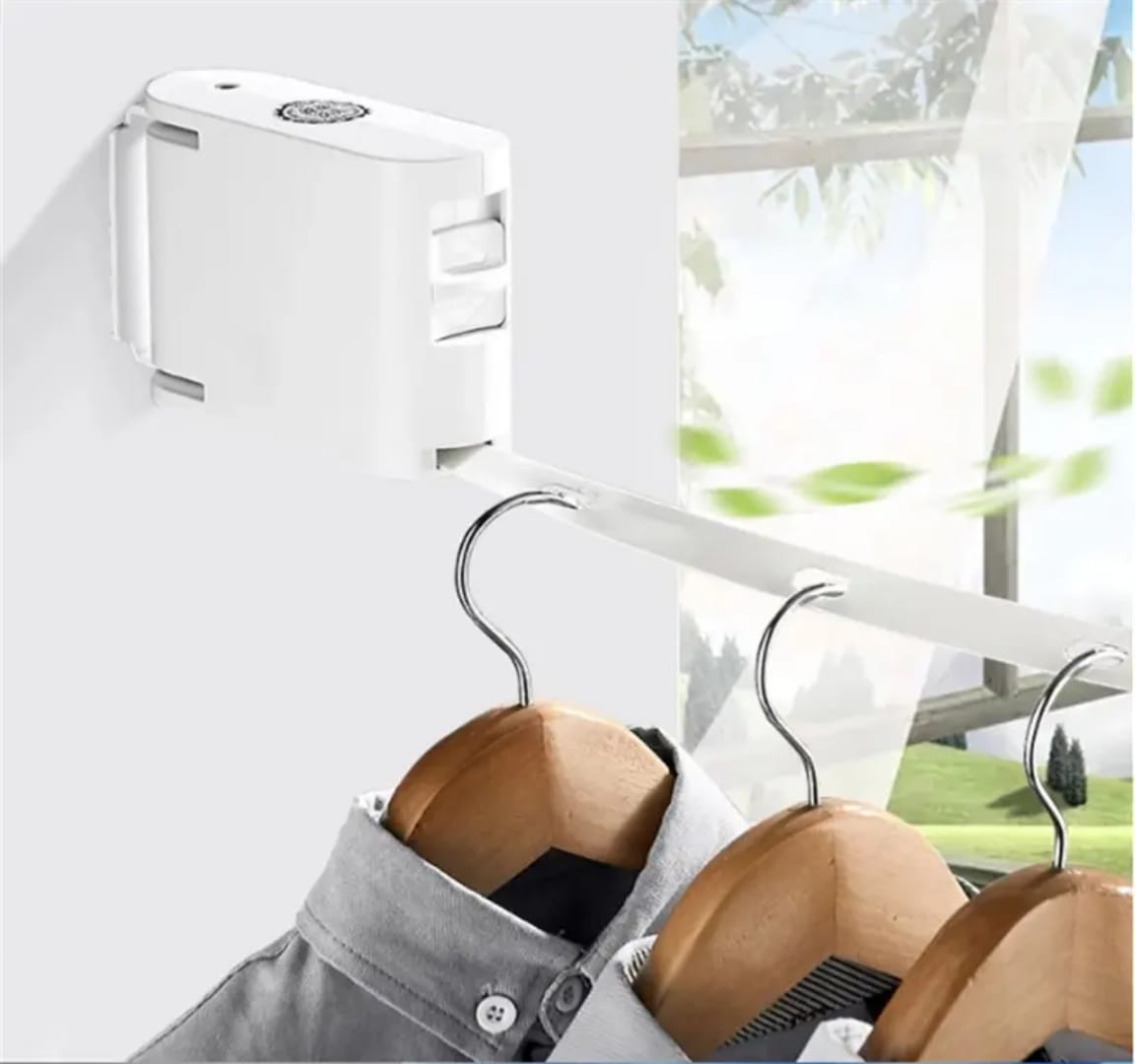 Heavy-Duty Retractable Clothesline - Wall-Mounted Indoor & Outdoor Adjustable Stainless Steel Laundry Rope