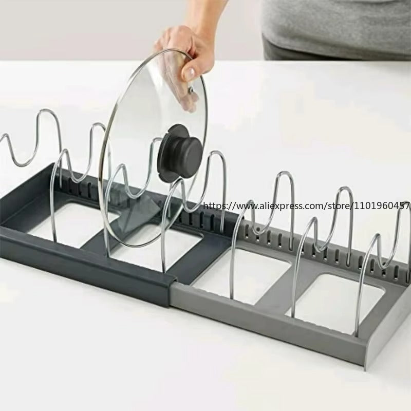 Expandable Pot and Pan Organizers Rack Holder