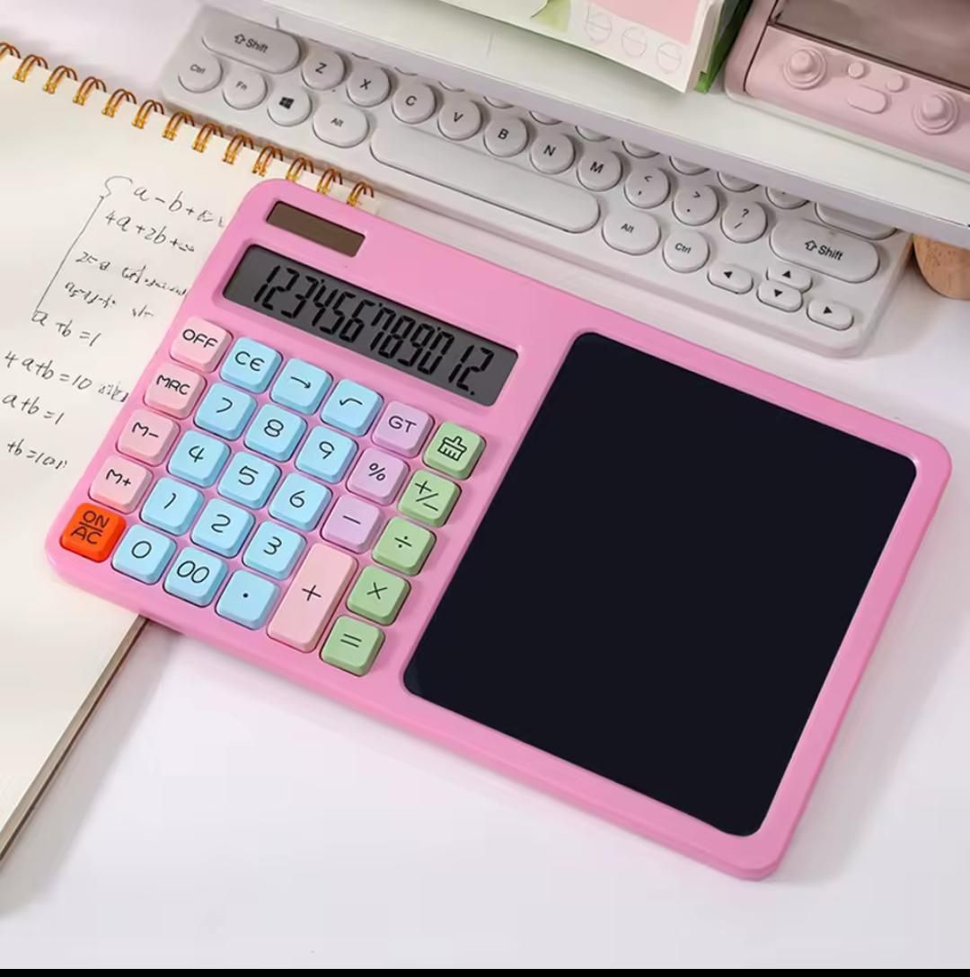 1 hand-drawn calculator with dual power sources,
